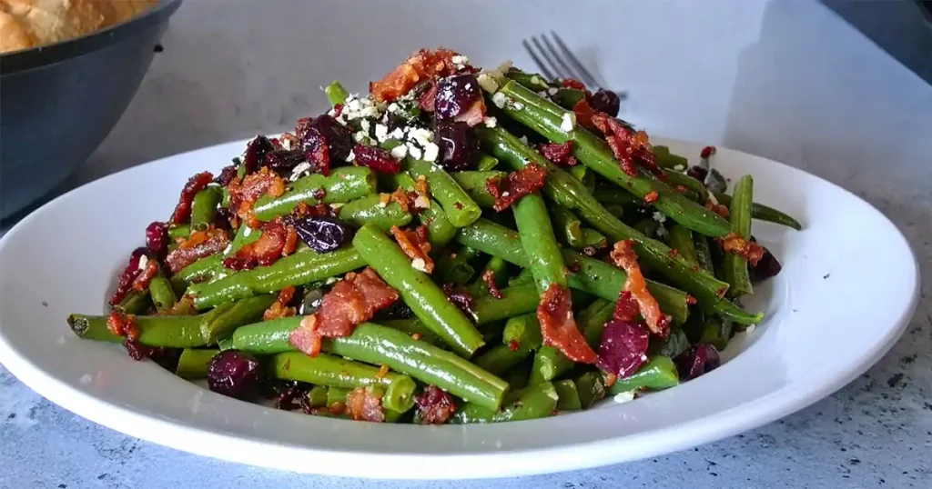 Quick and easy Cranberry Bacon Green Beans recipe