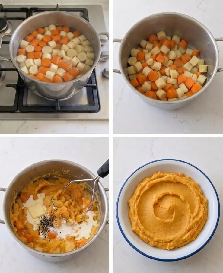 how to make mashed carrot with parsnip