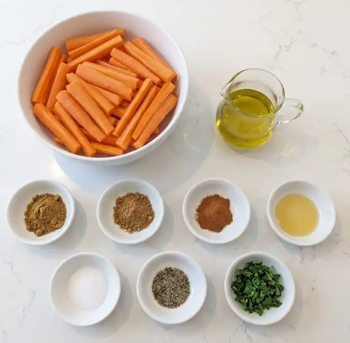 Spicy roasted carrots ingredients