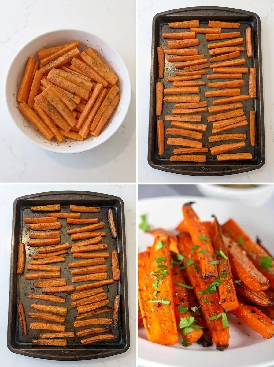 Spicy roasted carrots steps
