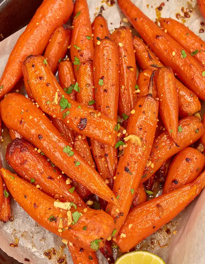 Simple Roasted Baby Carrots with Cardamom and Ginger