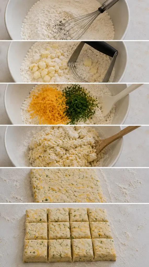 chedar chive biscuits steps