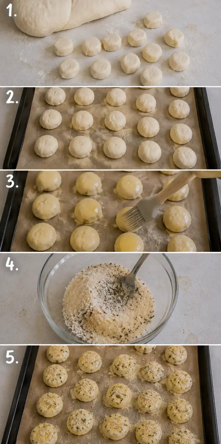 parmesan bread bite steps