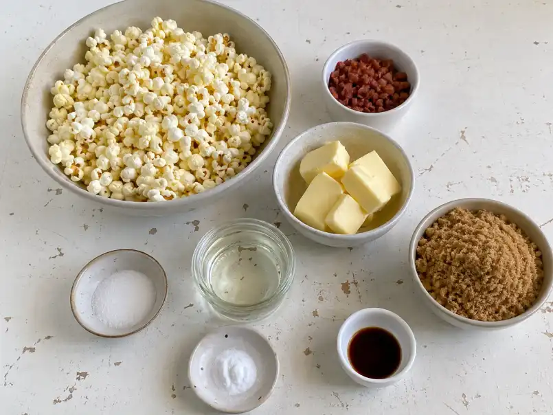 Caramel bacon popcorn ingredients