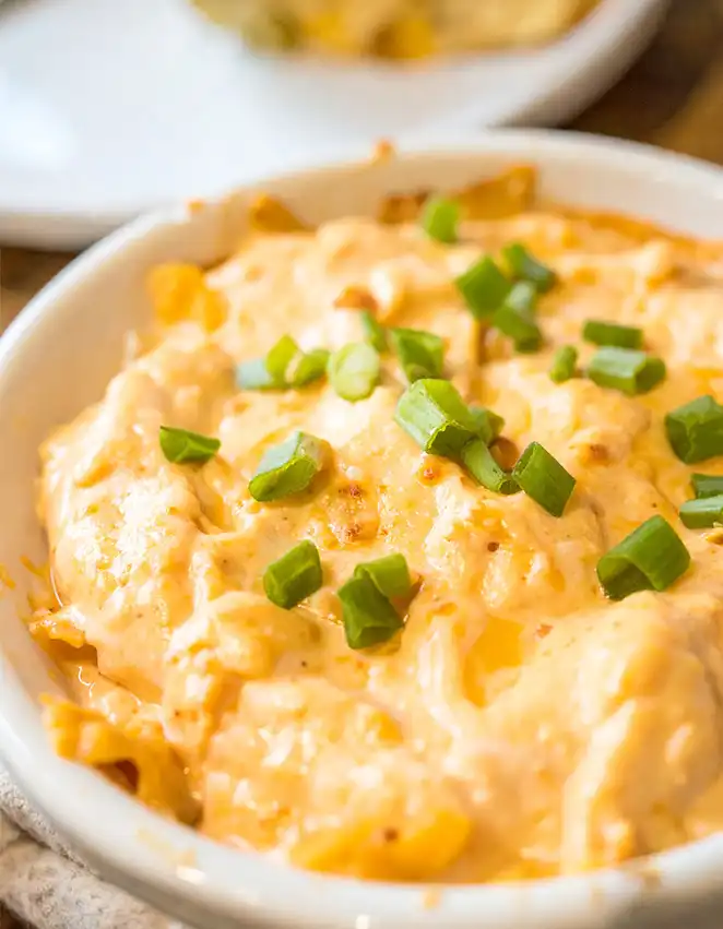 Cheesy and gooey chicken buffalo dip