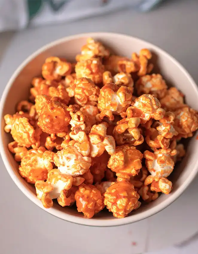 Buffalo popcorn is made with buffalo sauce