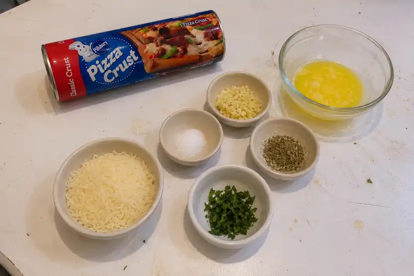 Garlic Parmesan knot ingredients