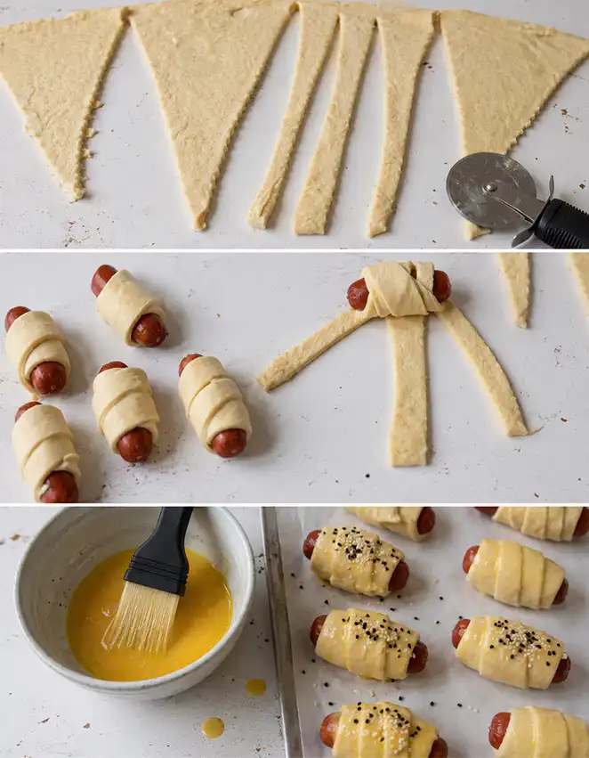 Making pigs in a blanket step by step