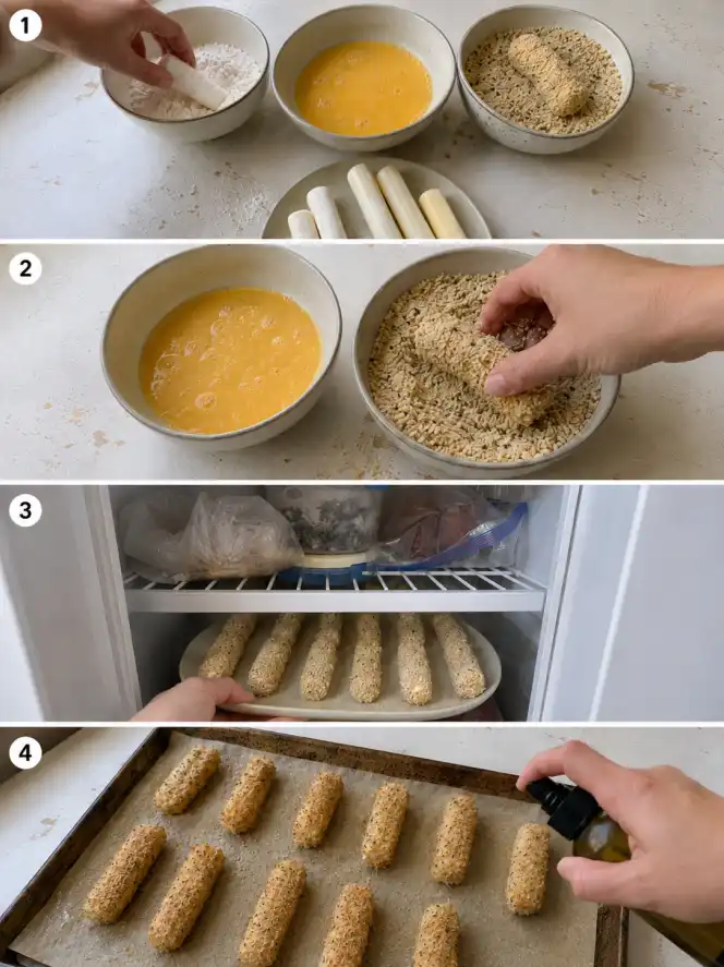 mozzarella sticks steps