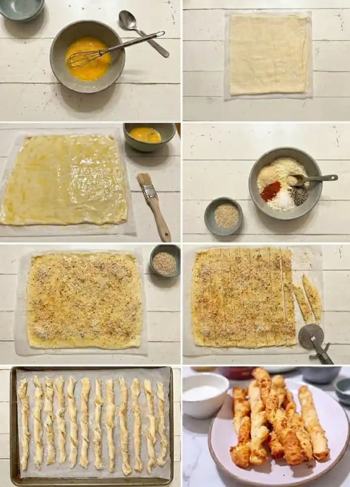 How to make Cheese straws with puff pastry