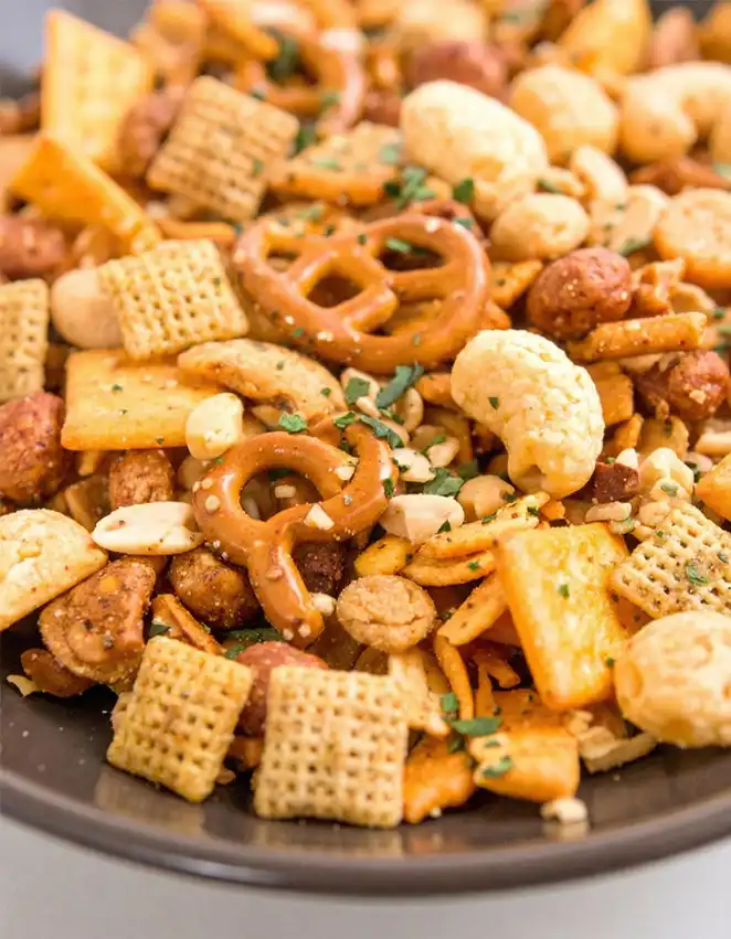 Simple Chex mix with ranch seasoning
