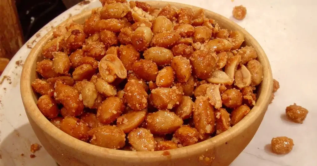 Simple roasted beer nuts snack