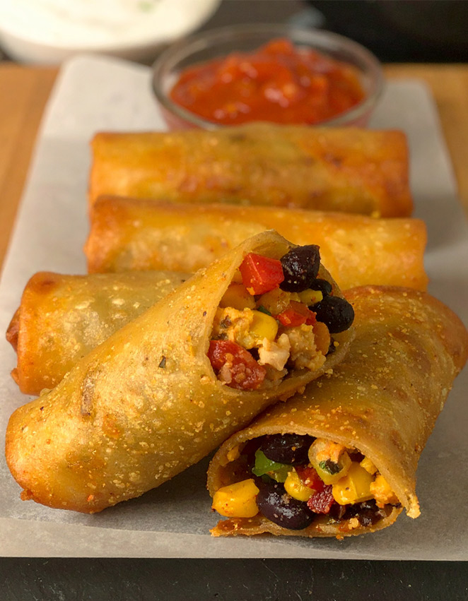 Simple Southwest Egg Roll fried