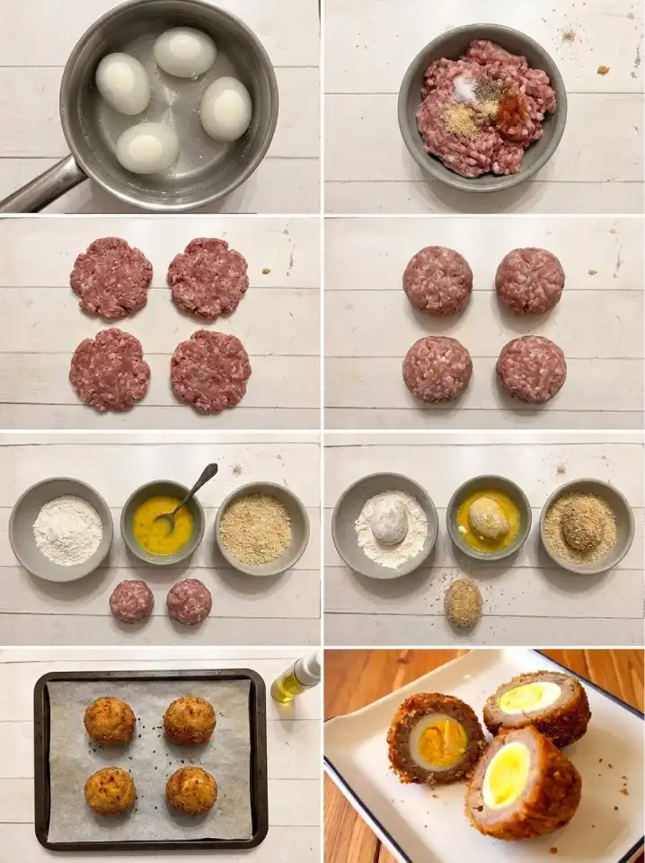 Baked Scotch egg step by step