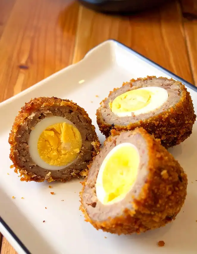 Simple baked scotch eggs with ground pork