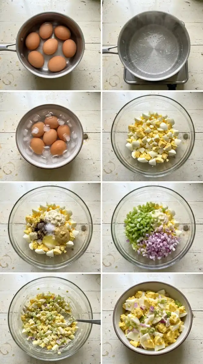 Steps to make easy egg salad for dinner