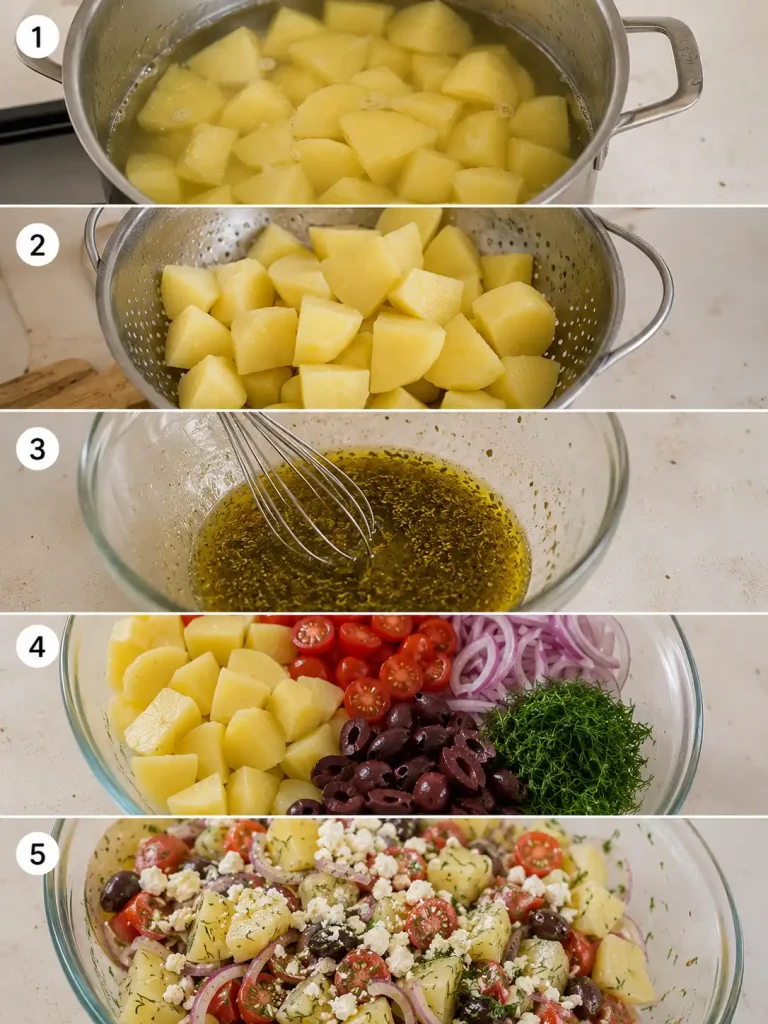 greek potato salad step by steps