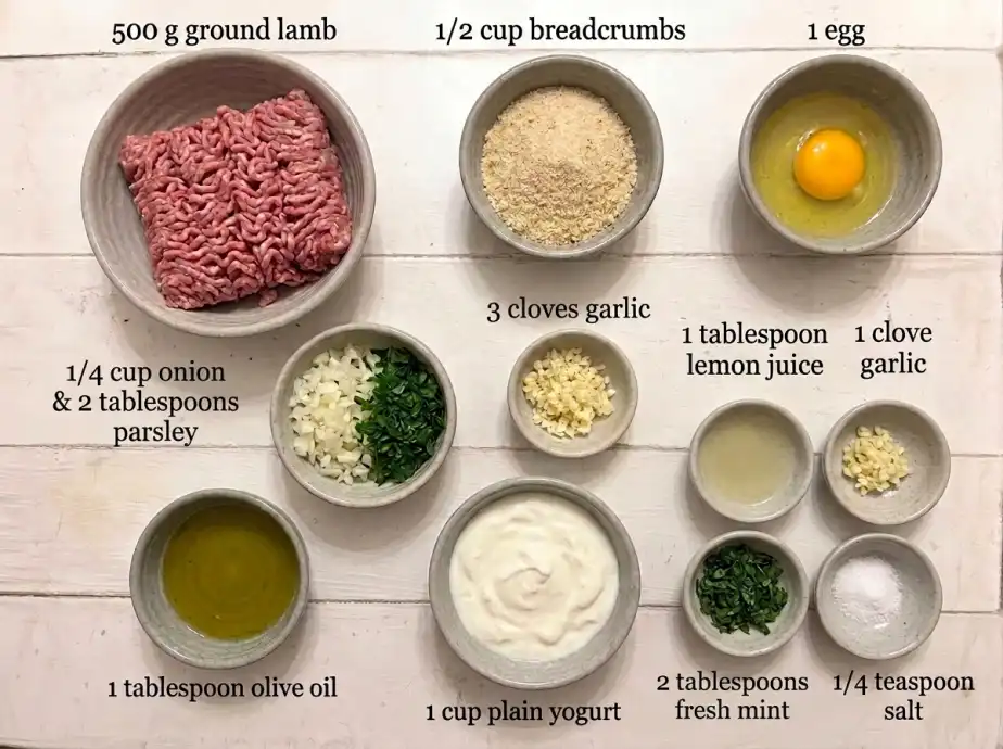 Lamb meatball ingredients