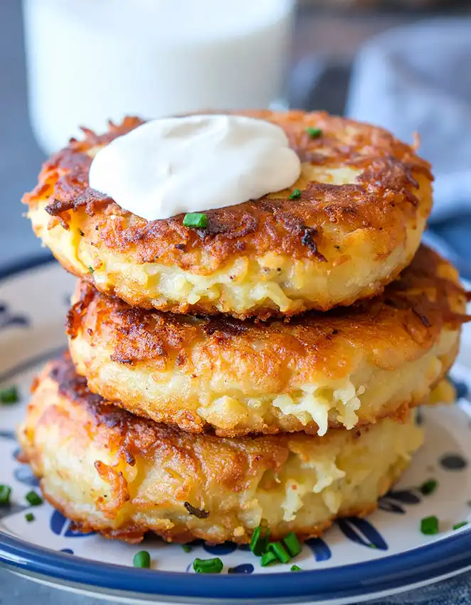 Mashed potato fritters with leftover mashed potatoes