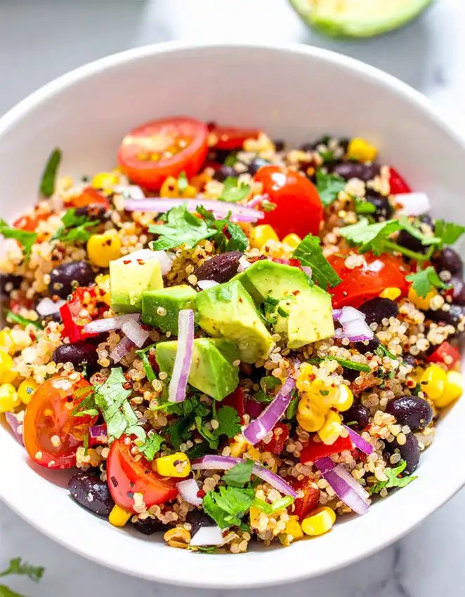 Mexican quinoa salad with avocado
