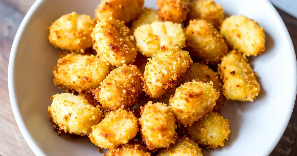 A plate of crispy gnocchi bites