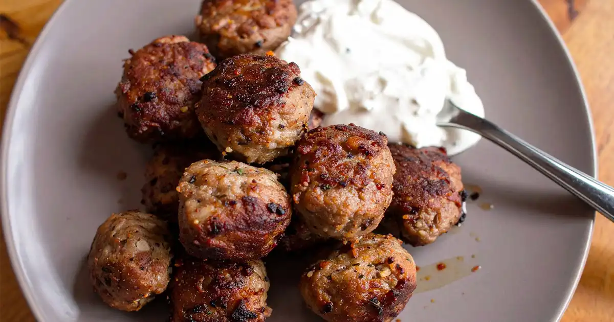 Lamb Meatballs with Mint Yogurt Dip