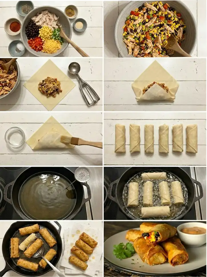 Southwest egg roll step by step