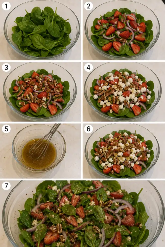 Goat cheese strawberry salad step by step