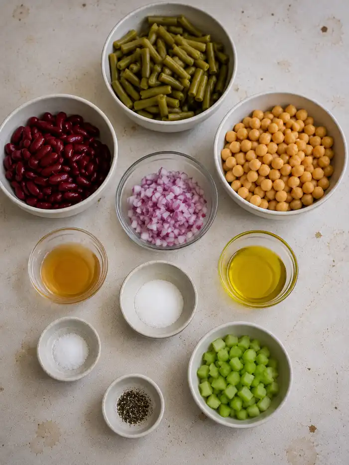 three bean salad ingredients