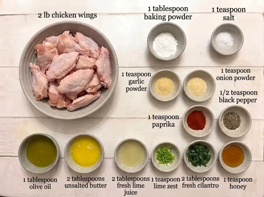 Chicken wings with cilantro lime dressing ingredients
