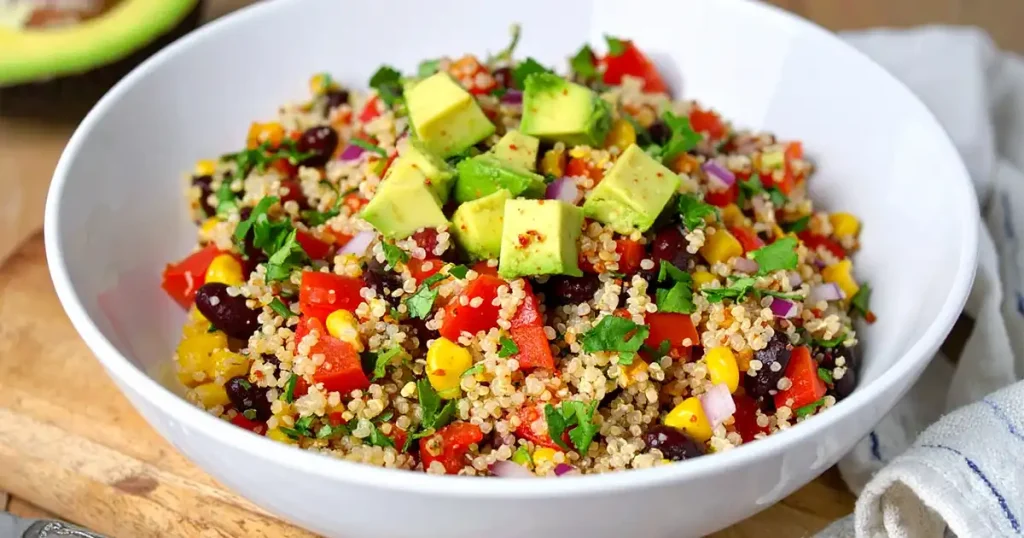 Quinoa salad with black beans and corn