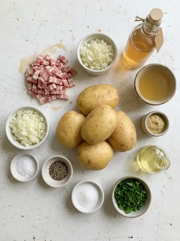 Warm potato salad with bacon