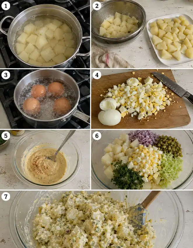 How to make Potato salad with egg