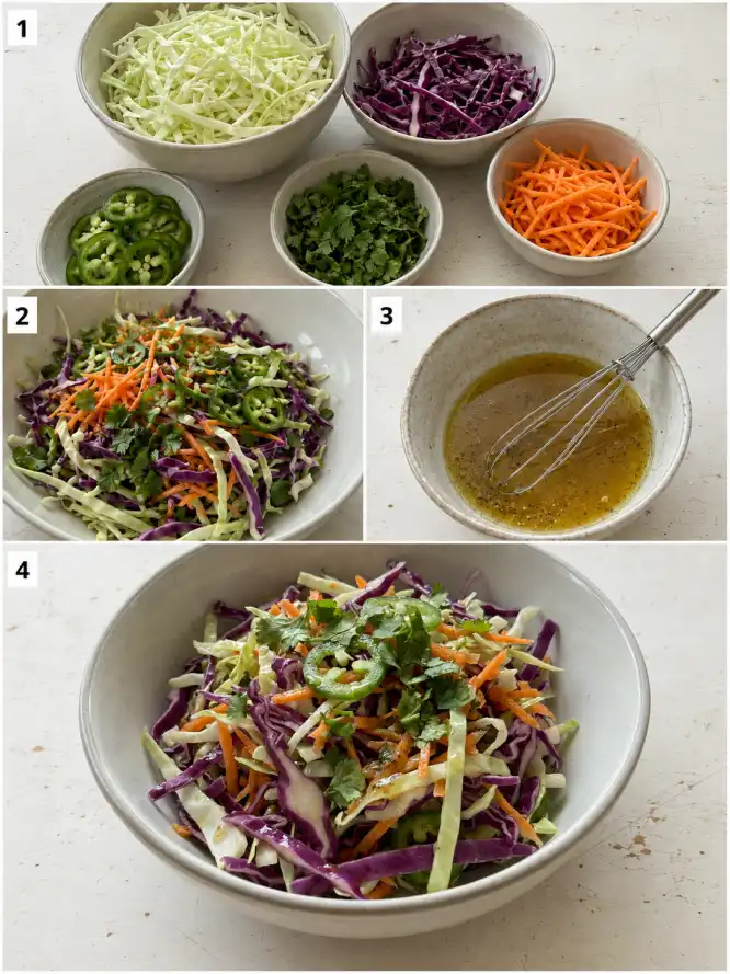 How to make cabbage slaw step by step