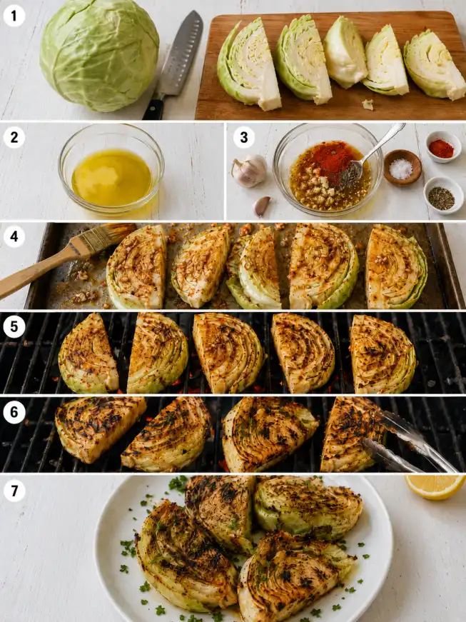 How to make grilled cabbage step by step