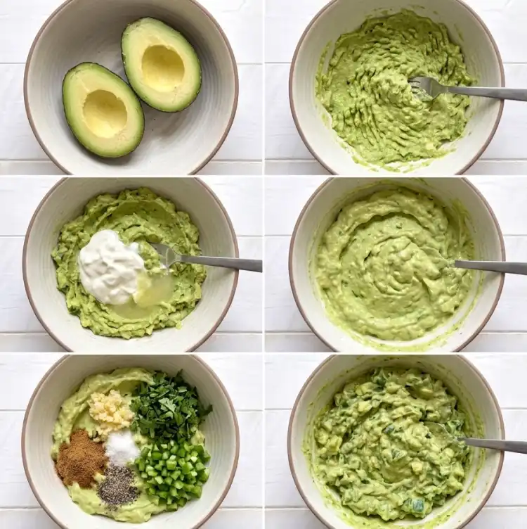 Avocado dipping sauce step by step