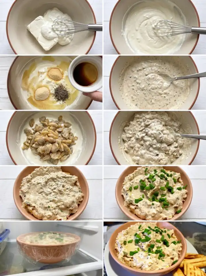 How to make clam dip step by step