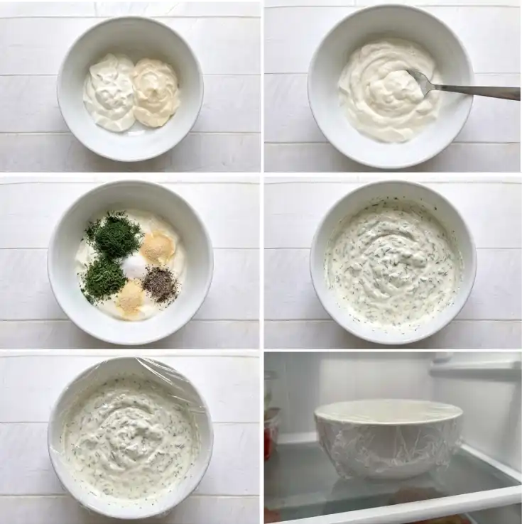 Dill dip step by step