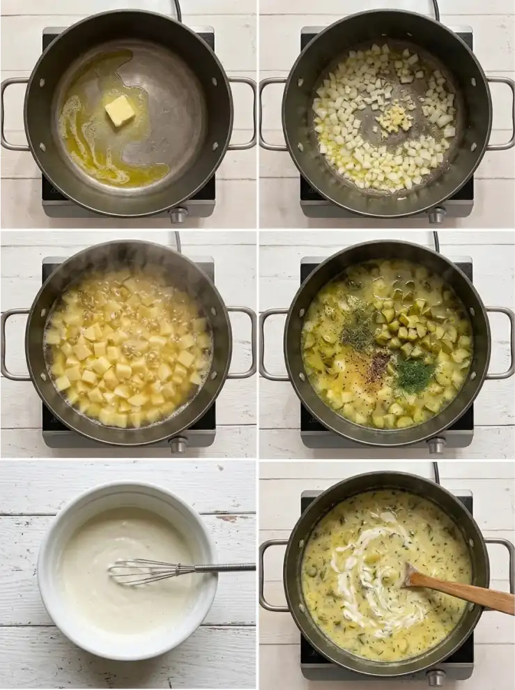 Dill pickle soup step by step