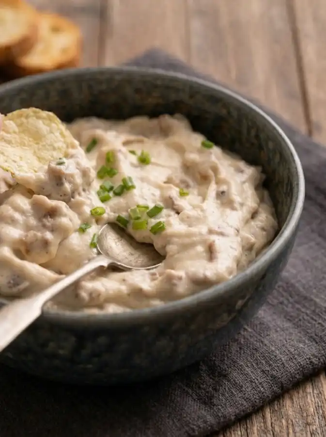 French onion dip with chips