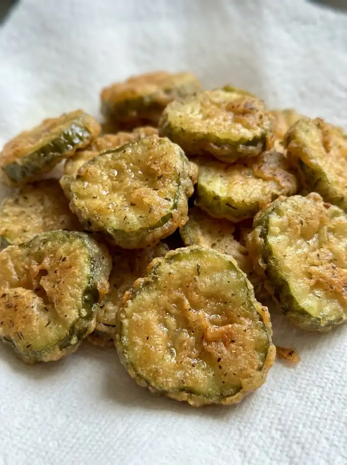Deep fried pickles with cornmeal