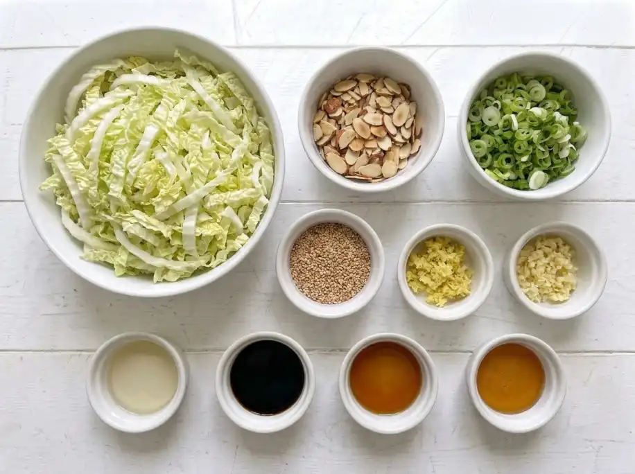Napa Cabbage Salad ingredients