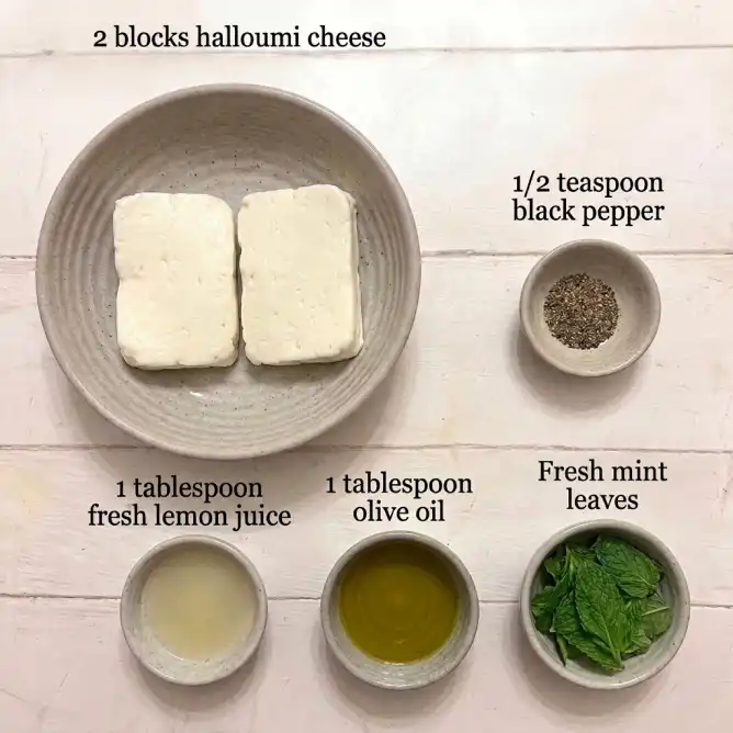 Pan-fried halloumi ingredients