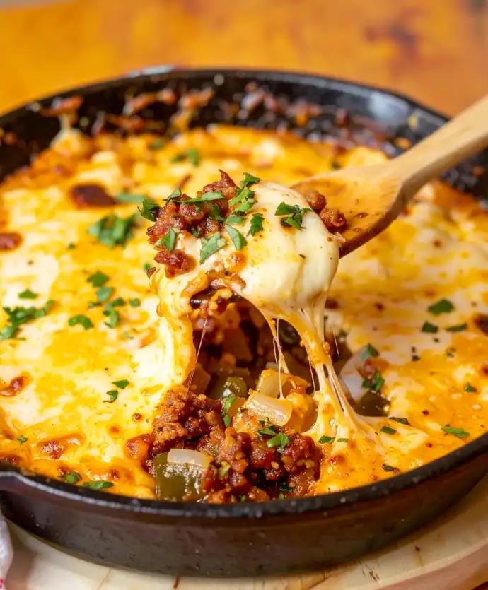 Queso Fundido in skillet