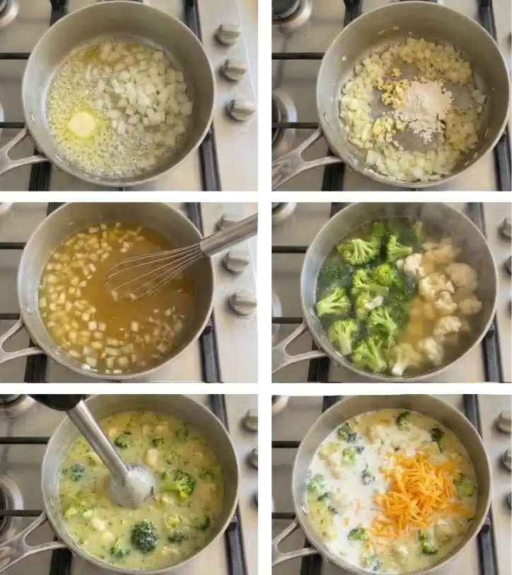 How to make Broccoli Cauliflower cheese Soup