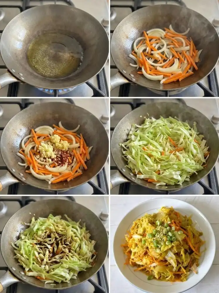 How to make cabbage stir fry with carrots