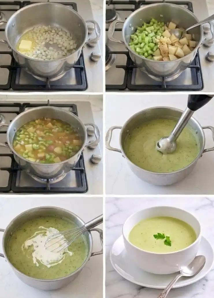 Celery soup step by step