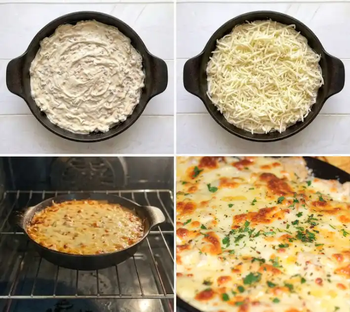 Chicken alfredo dip step by step