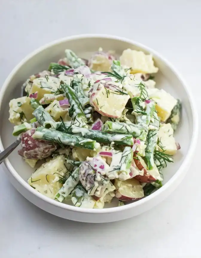 A bowl of Green Bean Potato Salad