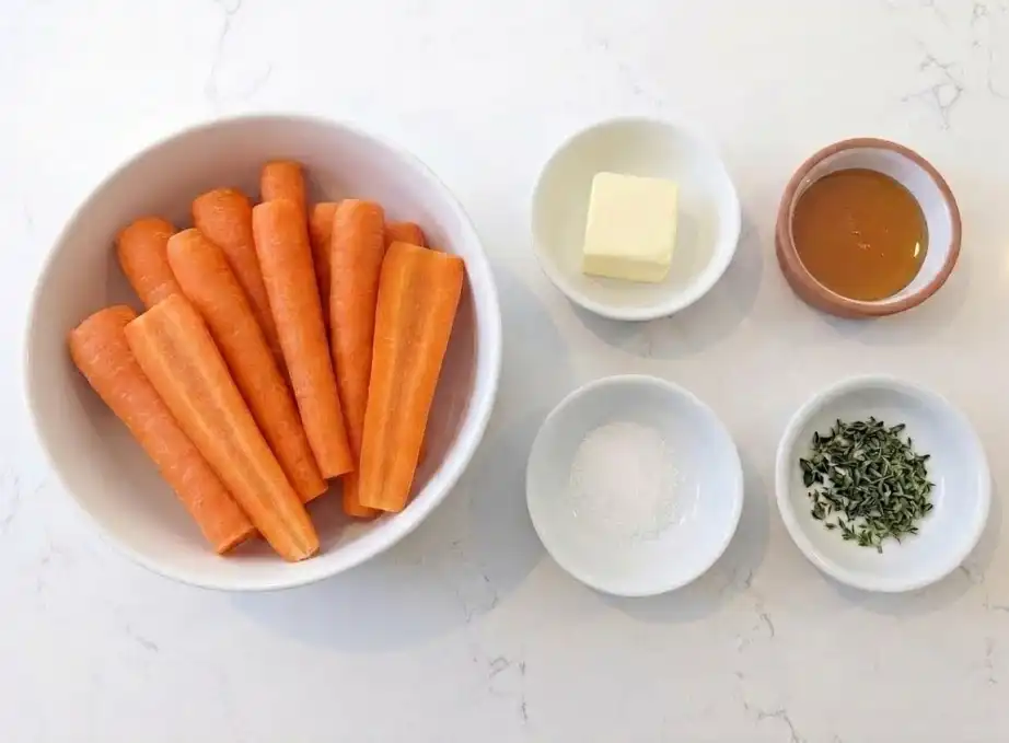 Honey glazed carrot ingredients